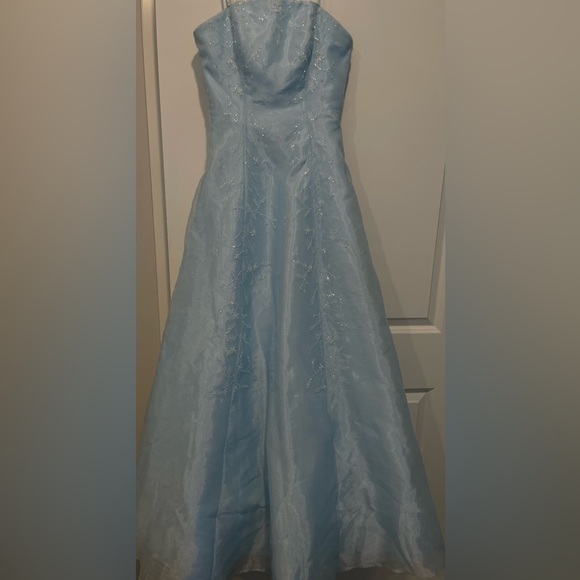Blue dress with sliver glitter detailing! - Picture 3 of 11